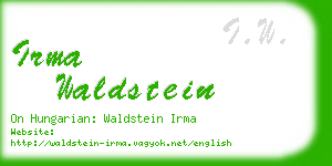 irma waldstein business card